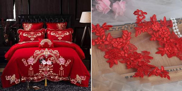 激光裁切婚礼床品