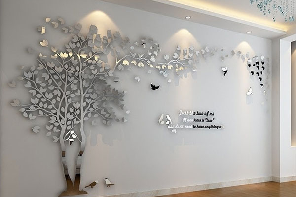 激光切割亚克力背景墙，