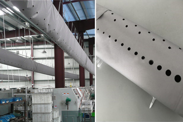 纤维织物布袋风管，通风管，索斯风管，激光冲孔切割工艺