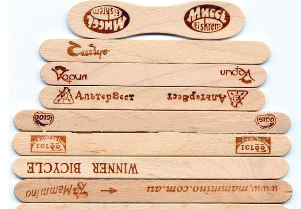 冷饮雪糕木棒雕刻打字，激光打标机轻松完成