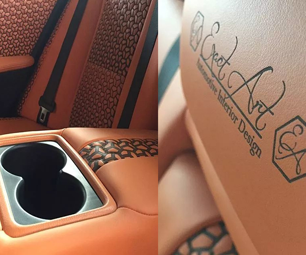 汽车坐垫激光打标,爱车升级秒秒钟！